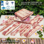 Beef rib SHORTRIB daging iga sapi frozen Australia GREENHAM crossed cuts for galbi bulgogi 3/8" 1cm (price/kg 11-12pcs)